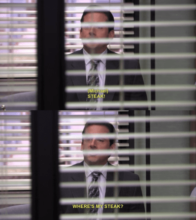 michal scott steak
